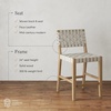 image:imageNathan James Cohen MidCentury Modern Suede Bar Stool Counter Height Chair in Solid Wood Frame with Footrest and Woven Suede Back for Kitchen Natural Brown Set of 4White