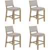 image:imageNathan James Cohen MidCentury Modern Suede Bar Stool Counter Height Chair in Solid Wood Frame with Footrest and Woven Suede Back for Kitchen Natural Brown Set of 4Taupe