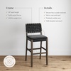 image:imageNathan James Cohen MidCentury Modern Suede Bar Stool Counter Height Chair in Solid Wood Frame with Footrest and Woven Suede Back for Kitchen Natural Brown Set of 4Black