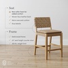 image:imageNathan James Cohen MidCentury Modern Suede Bar Stool Counter Height Chair in Solid Wood Frame with Footrest and Woven Suede Back for Kitchen Natural Brown Set of 4Light Brown
