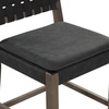 image:imageNathan James Cohen MidCentury Modern Suede Bar Stool Counter Height Chair in Solid Wood Frame with Footrest and Woven Suede Back for Kitchen Natural Brown Set of 4Black