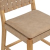 image:imageNathan James Cohen MidCentury Modern Suede Bar Stool Counter Height Chair in Solid Wood Frame with Footrest and Woven Suede Back for Kitchen Natural Brown Set of 4Light Brown