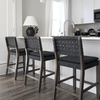 image:imageNathan James Cohen MidCentury Modern Suede Bar Stool Counter Height Chair in Solid Wood Frame with Footrest and Woven Suede Back for Kitchen Natural Brown Set of 4Black