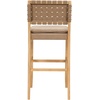 image:imageNathan James Cohen MidCentury Modern Suede Bar Stool Counter Height Chair in Solid Wood Frame with Footrest and Woven Suede Back for Kitchen Natural Brown Set of 4Light Brown