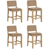 image:imageNathan James Cohen MidCentury Modern Suede Bar Stool Counter Height Chair in Solid Wood Frame with Footrest and Woven Suede Back for Kitchen Natural Brown Set of 4Light Brown