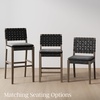 image:imageNathan James Cohen MidCentury Modern Suede Bar Stool Counter Height Chair in Solid Wood Frame with Footrest and Woven Suede Back for Kitchen Natural Brown Set of 4Black