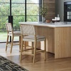 image:imageNathan James Cohen MidCentury Modern Suede Bar Stool Counter Height Chair in Solid Wood Frame with Footrest and Woven Suede Back for Kitchen Natural Brown Set of 4Taupe