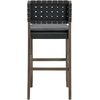 image:imageNathan James Cohen MidCentury Modern Suede Bar Stool Counter Height Chair in Solid Wood Frame with Footrest and Woven Suede Back for Kitchen Natural Brown Set of 4Black