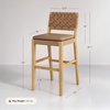 image:imageNathan James Cohen MidCentury Modern Suede Bar Stool Counter Height Chair in Solid Wood Frame with Footrest and Woven Suede Back for Kitchen Natural Brown Set of 4Light Brown