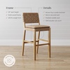 image:imageNathan James Cohen MidCentury Modern Suede Bar Stool Counter Height Chair in Solid Wood Frame with Footrest and Woven Suede Back for Kitchen Natural Brown Set of 4Light Brown