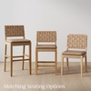 image:imageNathan James Cohen MidCentury Modern Suede Bar Stool Counter Height Chair in Solid Wood Frame with Footrest and Woven Suede Back for Kitchen Natural Brown Set of 4Light Brown