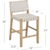 image:imageNathan James Cohen MidCentury Modern Suede Bar Stool Counter Height Chair in Solid Wood Frame with Footrest and Woven Suede Back for Kitchen Natural Brown Set of 4White