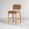 image:imageNathan James Cohen MidCentury Modern Suede Bar Stool Counter Height Chair in Solid Wood Frame with Footrest and Woven Suede Back for Kitchen Natural Brown Set of 4Light Brown