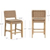 image:imageNathan James Cohen MidCentury Modern Suede Bar Stool Counter Height Chair in Solid Wood Frame with Footrest and Woven Suede Back for Kitchen Natural Brown Set of 4Light Brown