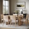 image:imageNathan James Cove Boho Dining Set Solid Wood Dining Table Set for 6 Light Wood Table and Seagrass Chairs Set Light BrownCove Rattan Flax