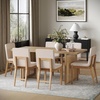 image:imageNathan James Cove Boho Dining Set Solid Wood Dining Table Set for 6 Light Wood Table and Seagrass Chairs Set Light BrownRattanBrownBoucle