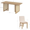 image:imageNathan James Cove Boho Dining Set Solid Wood Dining Table Set for 6 Light Wood Table and Seagrass Chairs Set Light BrownRattanBrownBoucle
