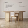 image:imageNathan James Cove Boho Dining Set Solid Wood Dining Table Set for 6 Light Wood Table and Seagrass Chairs Set Light BrownRattanBrownBoucle