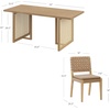 image:imageNathan James Cove Boho Dining Set Solid Wood Dining Table Set for 6 Light Wood Table and Seagrass Chairs Set Light BrownRattanLight BrownFaux Leather