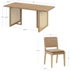 image:imageNathan James Cove Boho Dining Set Solid Wood Dining Table Set for 6 Light Wood Table and Seagrass Chairs Set Light BrownRattanLight BrownFaux Leather