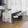 image:imageNathan James Dahlia Counter Height Chair Modern Barstool with Back MidCentury Metal Legs and Leather Padded Cushion for Kitchen Island and Bars BrownBlack Set of 2Cream Bouclematte Black