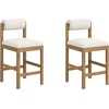 image:imageNathan James Dahlia Counter Height Chair Modern Barstool with Back MidCentury Metal Legs and Leather Padded Cushion for Kitchen Island and Bars BrownBlack Set of 2CreamLight Brown