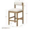 image:imageNathan James Dahlia Counter Height Chair Modern Barstool with Back MidCentury Metal Legs and Leather Padded Cushion for Kitchen Island and Bars BrownBlack Set of 2CreamLight Brown