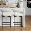 image:imageNathan James Dahlia Counter Height Chair Modern Barstool with Back MidCentury Metal Legs and Leather Padded Cushion for Kitchen Island and Bars BrownBlack Set of 2Cream Bouclematte Black