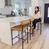 image:imageNathan James Dahlia Counter Height Chair Modern Barstool with Back MidCentury Metal Legs and Leather Padded Cushion for Kitchen Island and Bars BrownBlack Set of 2Light Brownmatte Black