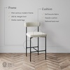 image:imageNathan James Dahlia Counter Height Chair Modern Barstool with Back MidCentury Metal Legs and Leather Padded Cushion for Kitchen Island and Bars BrownBlack Set of 2Cream Bouclematte Black