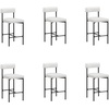 image:imageNathan James Dahlia Counter Height Chair Modern Barstool with Back MidCentury Metal Legs and Leather Padded Cushion for Kitchen Island and Bars BrownBlack Set of 2Cream Bouclematte Black