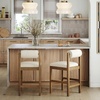 image:imageNathan James Dahlia Counter Height Chair Modern Barstool with Back MidCentury Metal Legs and Leather Padded Cushion for Kitchen Island and Bars BrownBlack Set of 2CreamLight Brown