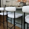 image:imageNathan James Dahlia Counter Height Chair Modern Barstool with Back MidCentury Metal Legs and Leather Padded Cushion for Kitchen Island and Bars BrownBlack Set of 2Feather Graymatte Black