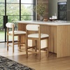 image:imageNathan James Dahlia Counter Height Chair Modern Barstool with Back MidCentury Metal Legs and Leather Padded Cushion for Kitchen Island and Bars BrownBlack Set of 2CreamLight Brown