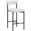 image:imageNathan James Dahlia Counter Height Chair Modern Barstool with Back MidCentury Metal Legs and Leather Padded Cushion for Kitchen Island and Bars BrownBlack Set of 2Cream Bouclematte Black