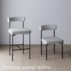 image:imageNathan James Dahlia Counter Height Chair Modern Barstool with Back MidCentury Metal Legs and Leather Padded Cushion for Kitchen Island and Bars BrownBlack Set of 2Feather Graymatte Black