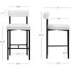 image:imageNathan James Dahlia Counter Height Chair Modern Barstool with Back MidCentury Metal Legs and Leather Padded Cushion for Kitchen Island and Bars BrownBlack Set of 2Cream Bouclematte Black
