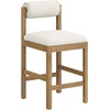 image:imageNathan James Dahlia Counter Height Chair Modern Barstool with Back MidCentury Metal Legs and Leather Padded Cushion for Kitchen Island and Bars BrownBlack Set of 2CreamLight Brown