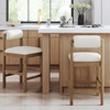 image:imageNathan James Dahlia Counter Height Chair Modern Barstool with Back MidCentury Metal Legs and Leather Padded Cushion for Kitchen Island and Bars BrownBlack Set of 2CreamLight Brown