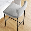 image:imageNathan James Dahlia Counter Height Chair Modern Barstool with Back MidCentury Metal Legs and Leather Padded Cushion for Kitchen Island and Bars BrownBlack Set of 2Feather Graymatte Black