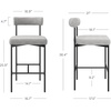 image:imageNathan James Dahlia Counter Height Chair Modern Barstool with Back MidCentury Metal Legs and Leather Padded Cushion for Kitchen Island and Bars BrownBlack Set of 2Feather Graymatte Black