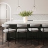 image:imageNathan James Dahlia Counter Height Chair Modern Barstool with Back MidCentury Metal Legs and Leather Padded Cushion for Kitchen Island and Bars BrownBlack Set of 2Feather Graymatte Black