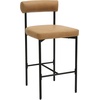 image:imageNathan James Dahlia Counter Height Chair Modern Barstool with Back MidCentury Metal Legs and Leather Padded Cushion for Kitchen Island and Bars BrownBlack Set of 2Light Brownmatte Black