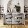 image:imageNathan James Dahlia Counter Height Chair Modern Barstool with Back MidCentury Metal Legs and Leather Padded Cushion for Kitchen Island and Bars BrownBlack Set of 2Feather Graymatte Black