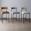 image:imageNathan James Dahlia Counter Height Chair Modern Barstool with Back MidCentury Metal Legs and Leather Padded Cushion for Kitchen Island and Bars BrownBlack Set of 2Light Brownmatte Black