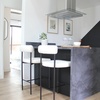 image:imageNathan James Dahlia Counter Height Chair Modern Barstool with Back MidCentury Metal Legs and Leather Padded Cushion for Kitchen Island and Bars BrownBlack Set of 2Cream Bouclematte Black