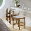 image:imageNathan James Dahlia Counter Height Chair Modern Barstool with Back MidCentury Metal Legs and Leather Padded Cushion for Kitchen Island and Bars BrownBlack Set of 2CreamLight Brown