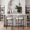 image:imageNathan James Dahlia Counter Height Chair Modern Barstool with Back MidCentury Metal Legs and Leather Padded Cushion for Kitchen Island and Bars BrownBlack Set of 2Cream Bouclematte Black