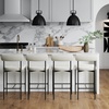 image:imageNathan James Dahlia Counter Height Chair Modern Barstool with Back MidCentury Metal Legs and Leather Padded Cushion for Kitchen Island and Bars BrownBlack Set of 2Cream Bouclematte Black