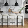 image:imageNathan James Dahlia Counter Height Chair Modern Barstool with Back MidCentury Metal Legs and Leather Padded Cushion for Kitchen Island and Bars BrownBlack Set of 2Cream Bouclematte Black